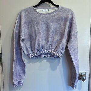 Onia purple dyed terry cropped sweatshirt size XS